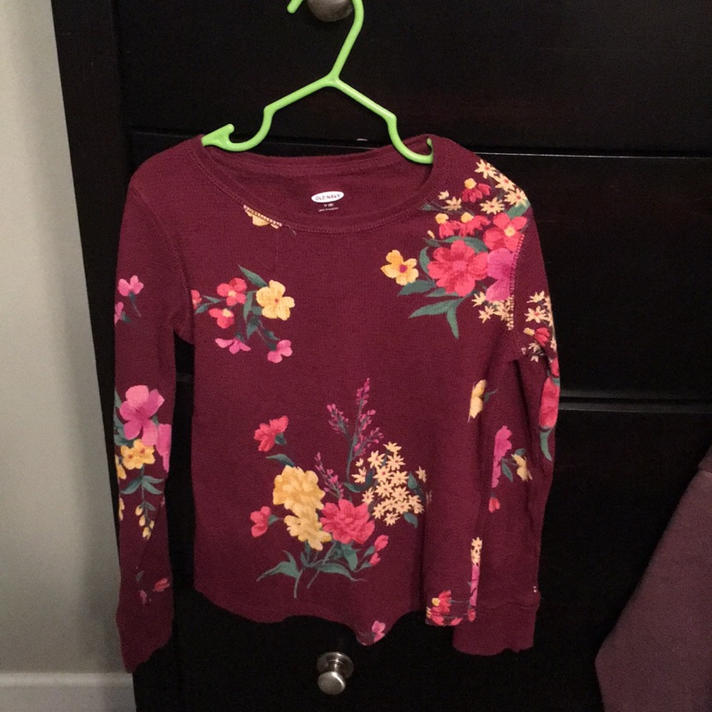 Girls thermal floral tee